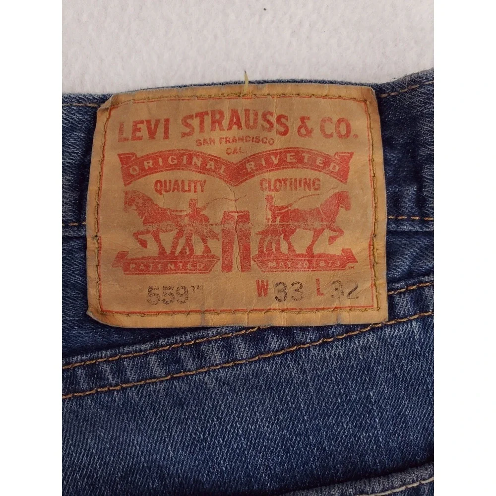 Levis 559 Jeans Mens 33x32 Relaxed Straight Heavy Denim Pant Work Y2K Streetwear